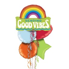 Sending Good Vibes Rainbow Shape Foil Balloon Bouquet